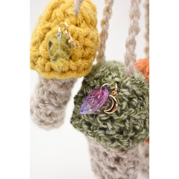 Crochet Mushy Lighter Holder 100% Recycled Handmade Keychain Necklace - Picture 6 of 8